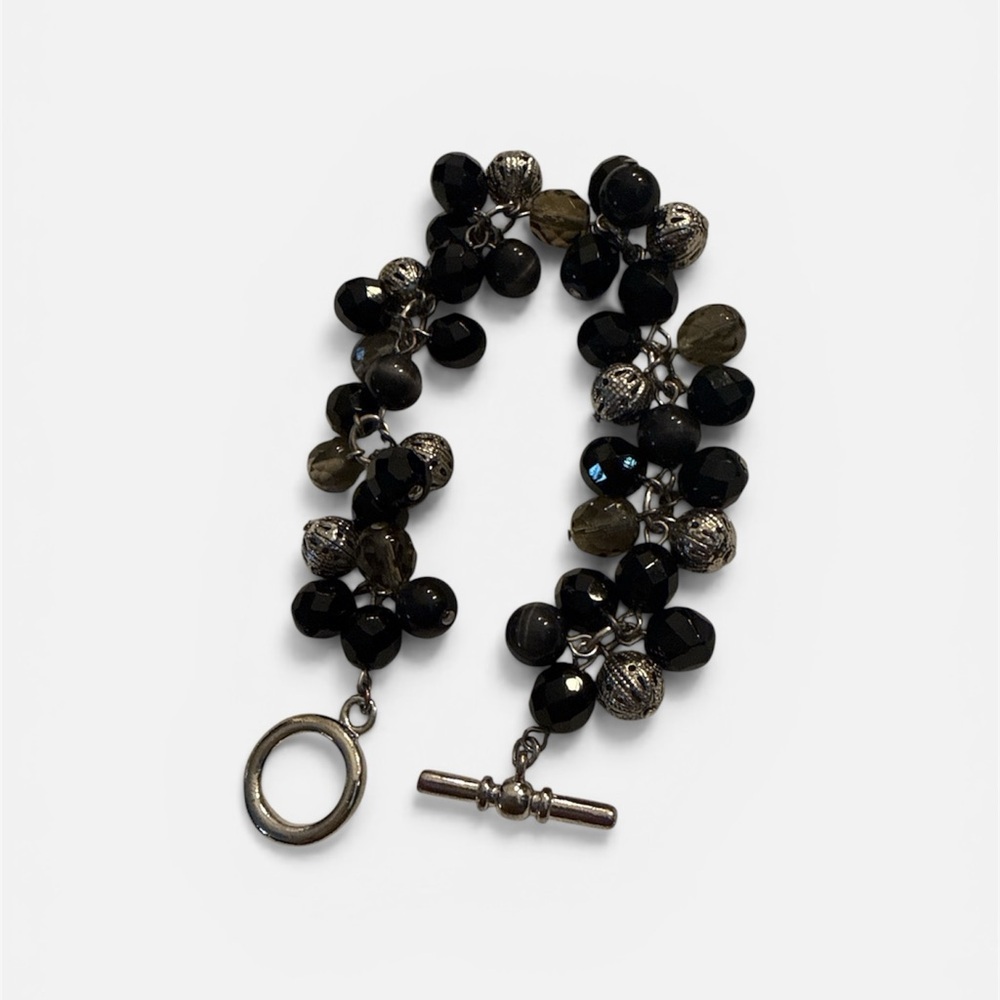 Ralph Lauren Black Cluster Bead‎ Toggle Bracelet